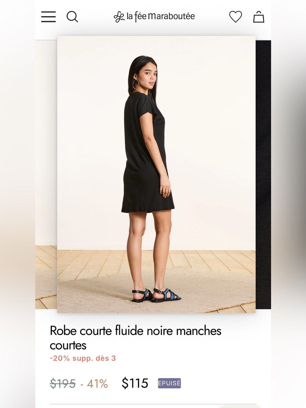 $195 LA FÉE MARABOUTÉE, the black short sleeves dress!